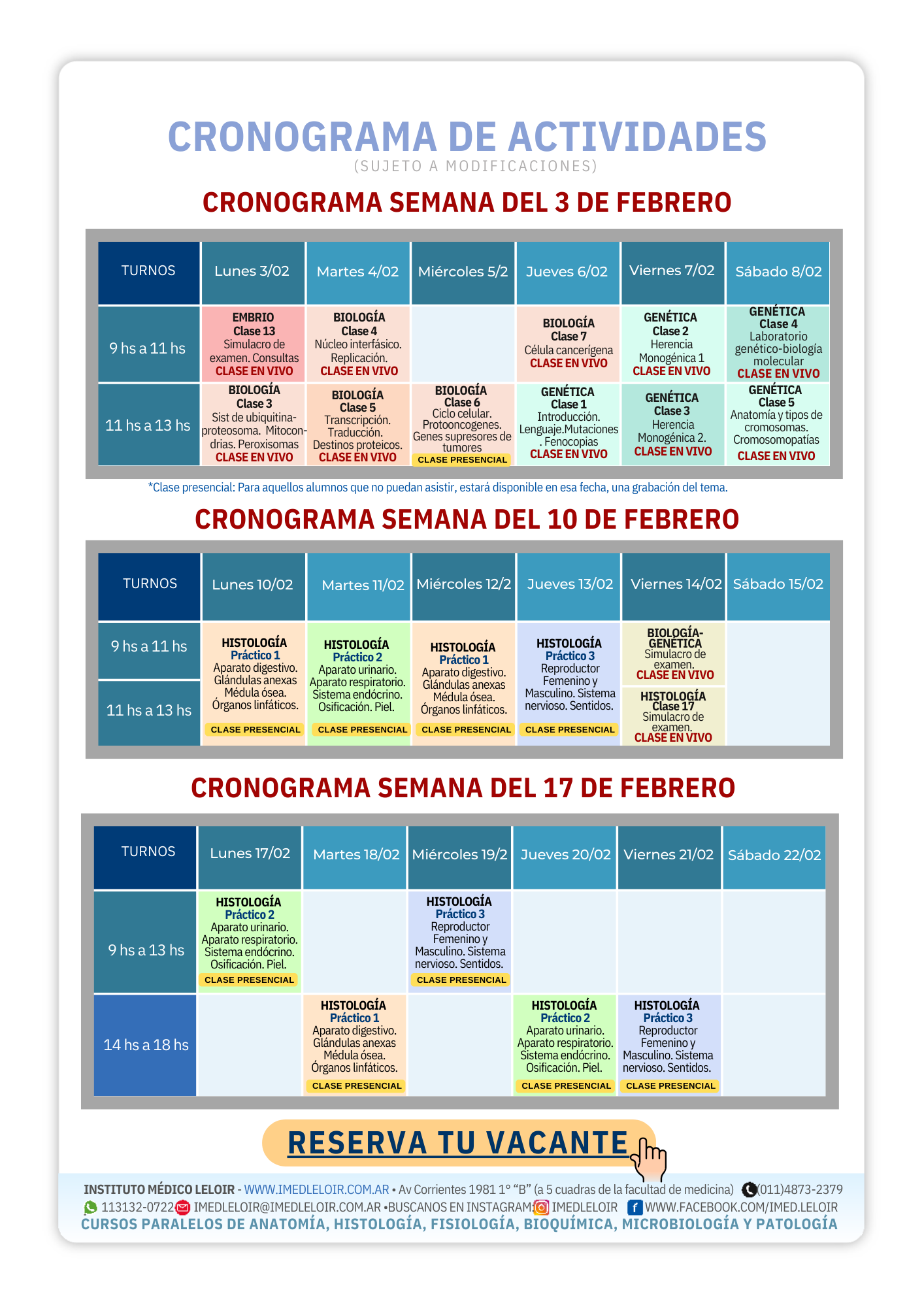 Reserva tu vacante - Histo 4