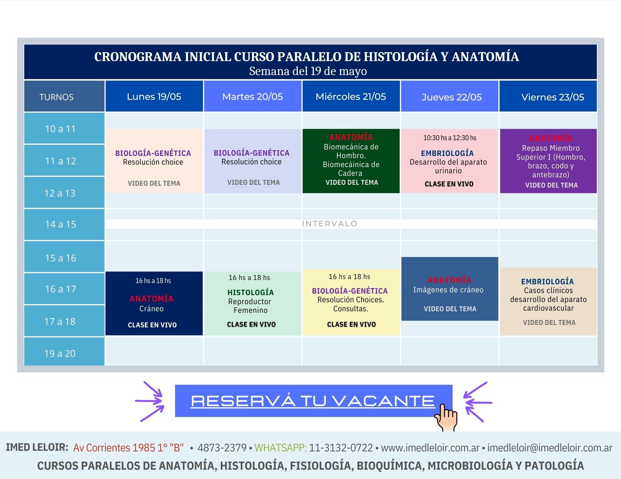 Cronograma 1° año - Con enlace