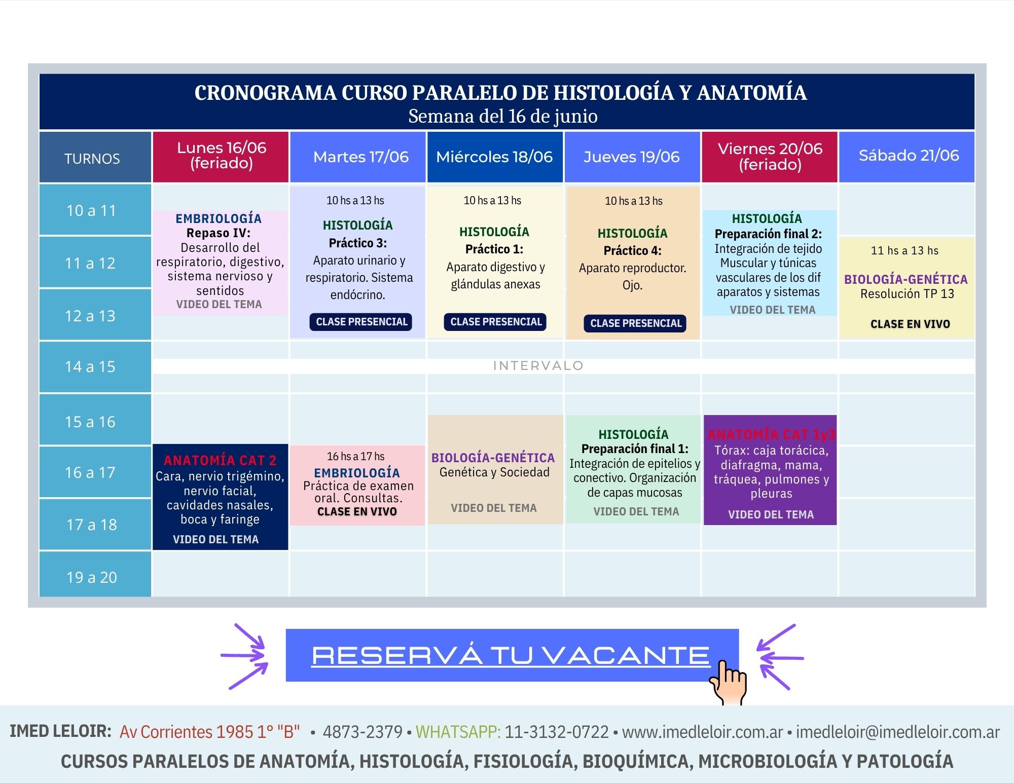 Cronograma 1° año - Con enlace