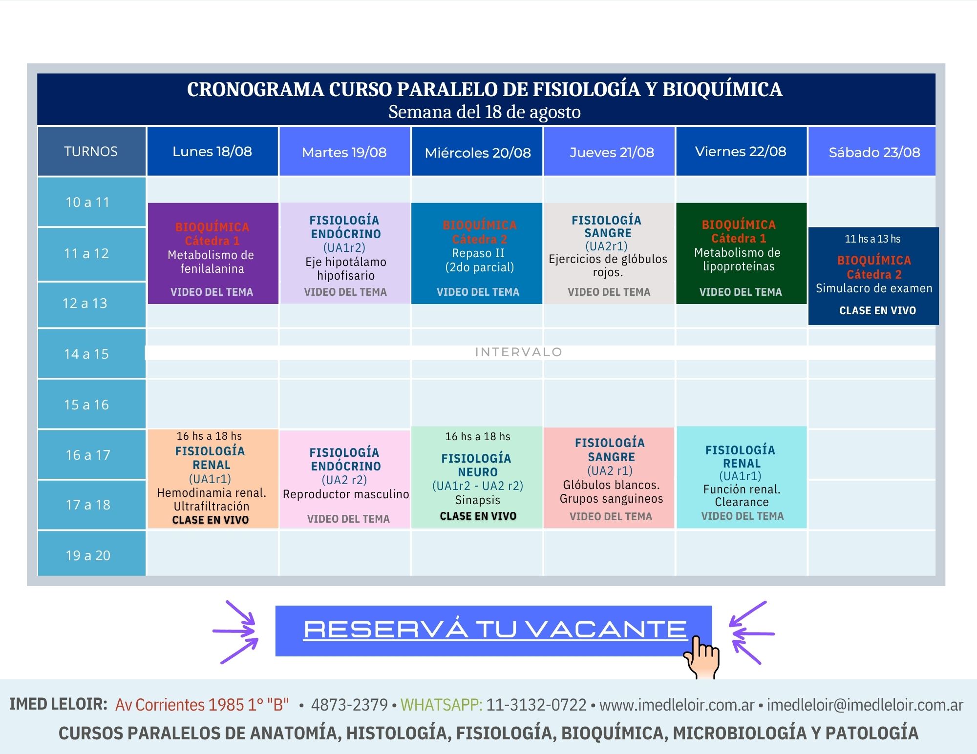 Cronograma Fisiología y Bioquímica - Hoja 4
