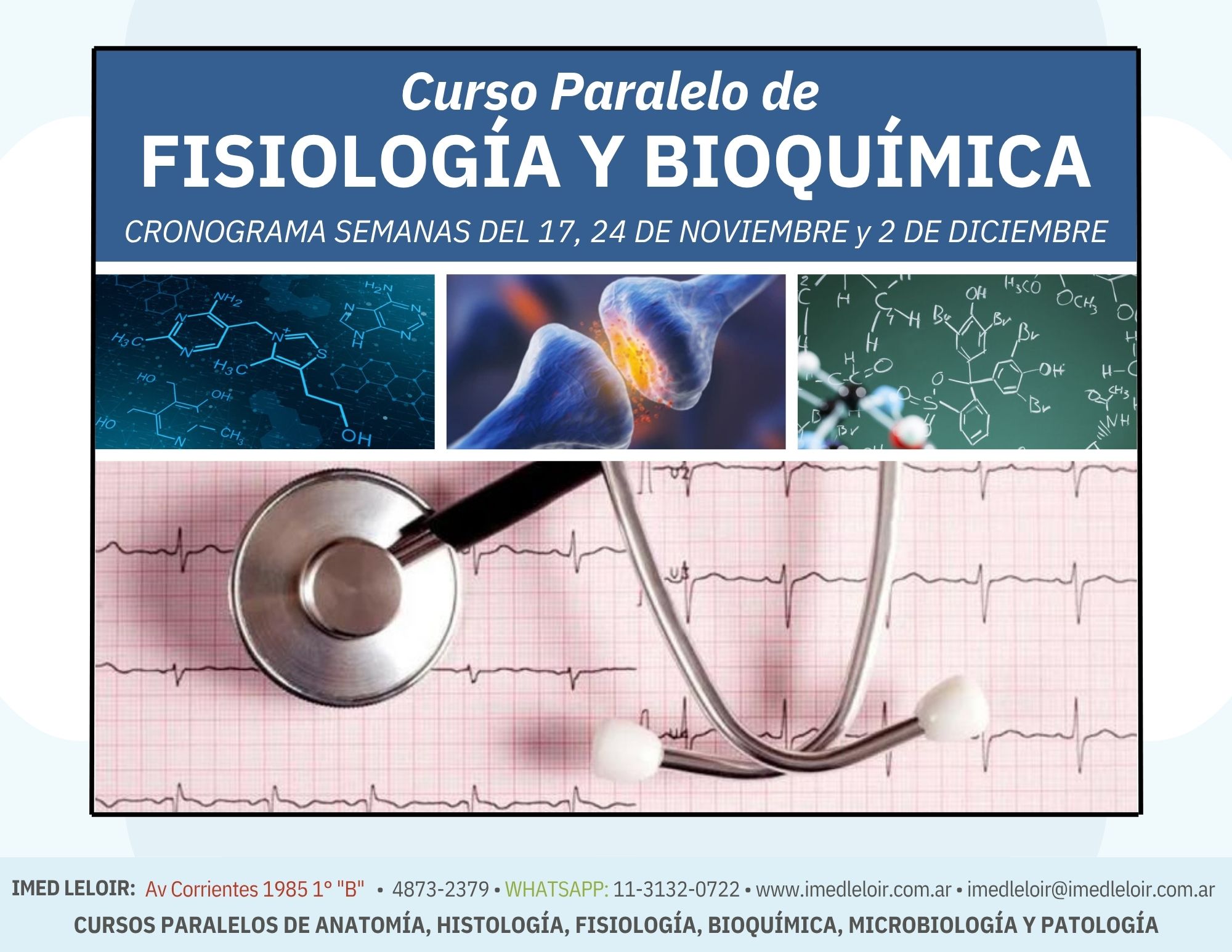 IMED Leloir – Curso paralelo Medicina UBA – Fisiología y Bioquímica – Cronograma 2025 – Página 1